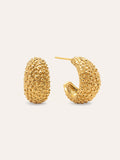 Pendientes Aro Antique Acero Baño Oro