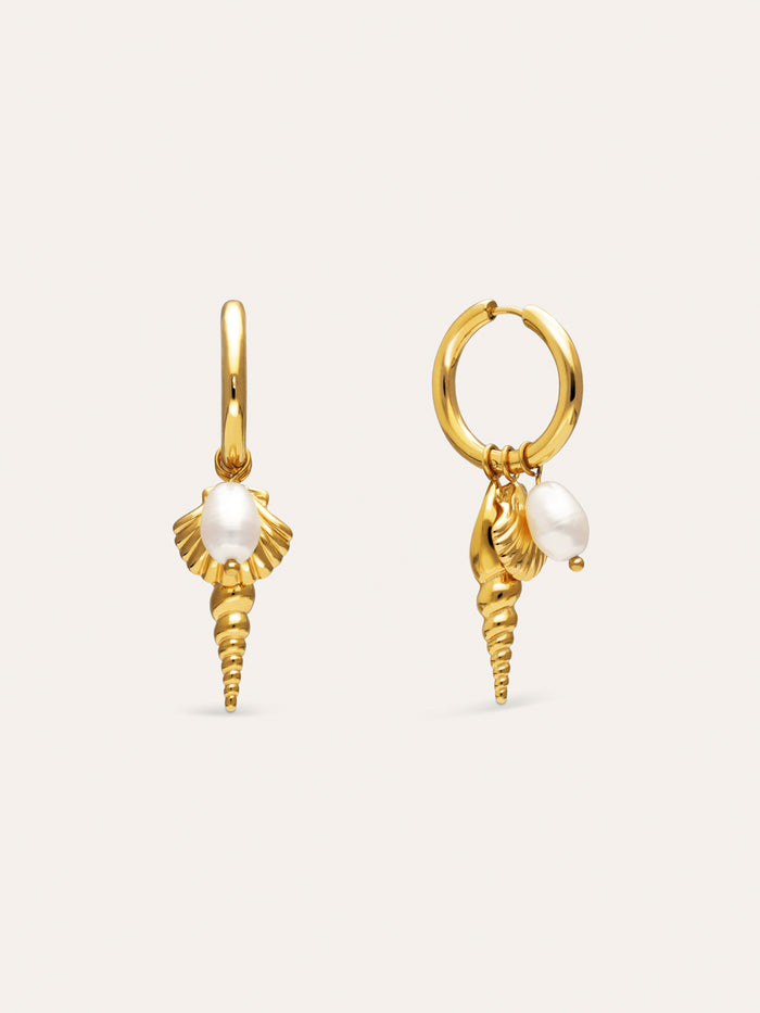 Pendientes Aro Carmen True Mar Acero Baño Oro
