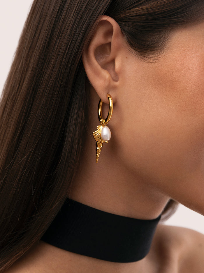 Pendientes Aro Carmen True Mar Acero Baño Oro