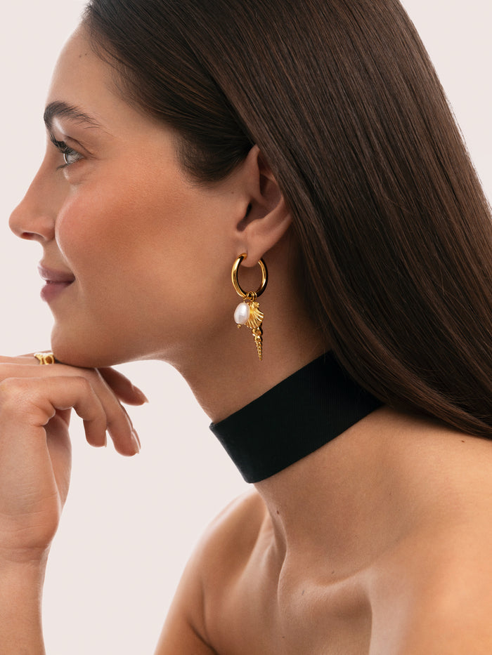Pendientes Aro Carmen True Mar Acero Baño Oro