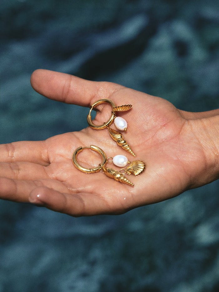 Pendientes Aro Carmen True Mar Acero Baño Oro