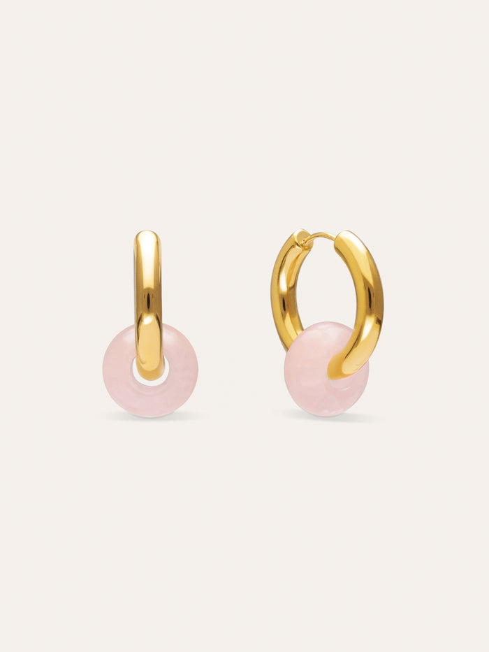 Pendientes Aro Carmen True Rose Acero Baño Oro