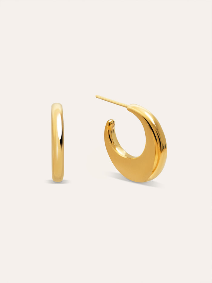 Pendientes Aro Lunette Acero Baño Oro