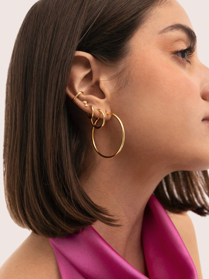 Pendientes Aro Maria L Acero Baño Oro