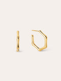 Pendientes Aro Mini Bamboo Acero Baño Oro
