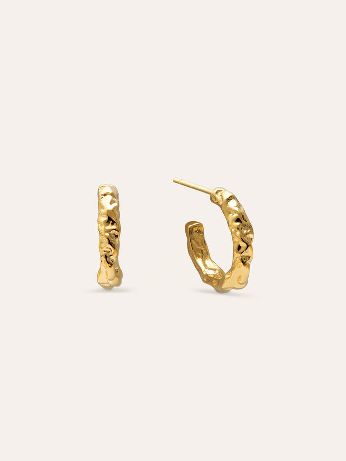 Pendientes Aro Organic River Acero Baño Oro