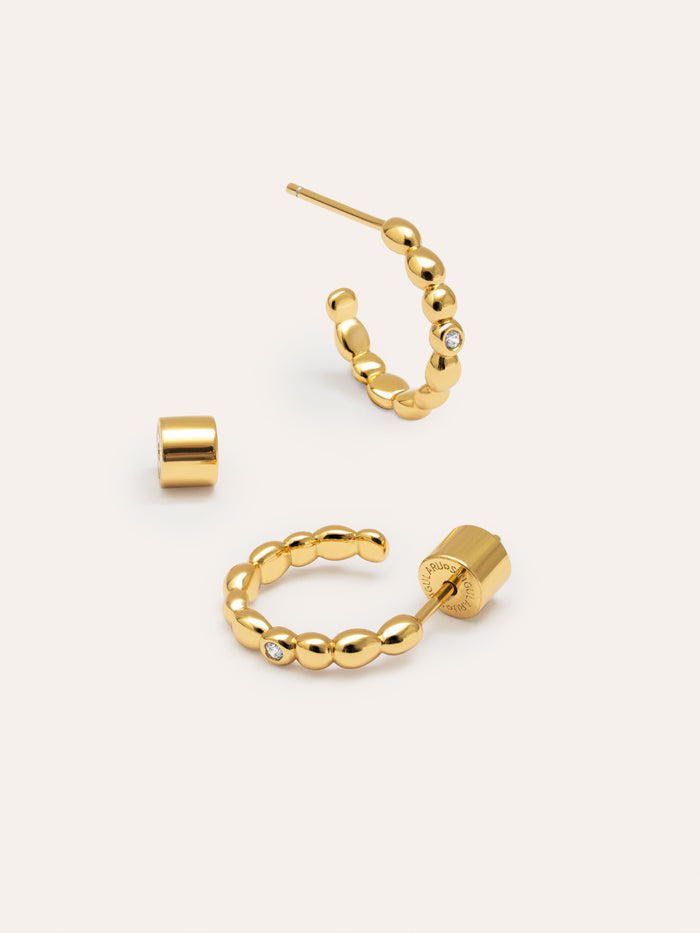 Pendientes Aro Pebble Spark Baño Oro