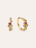 Pendientes Aro Rainbow Bubbles S Baño Oro