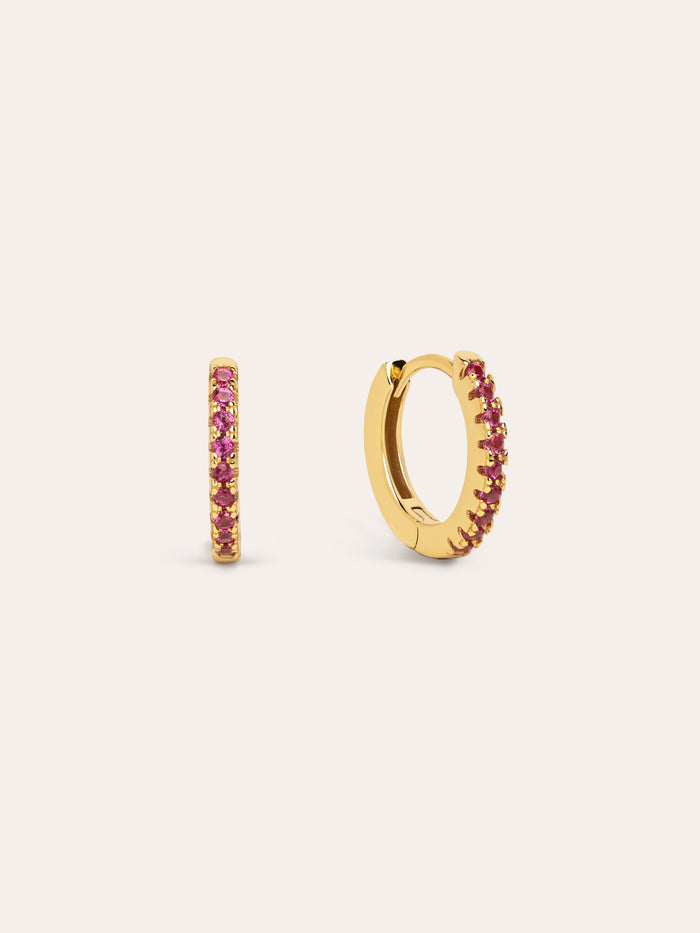 Pendientes Aro Raspberry Baño Oro