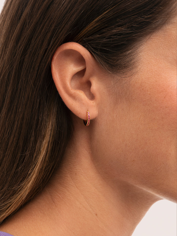 Pendientes Aro Raspberry Baño Oro