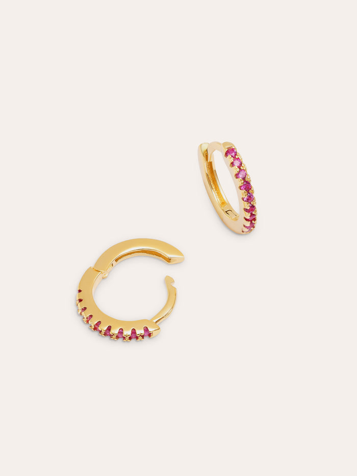 Pendientes Aro Raspberry Baño Oro