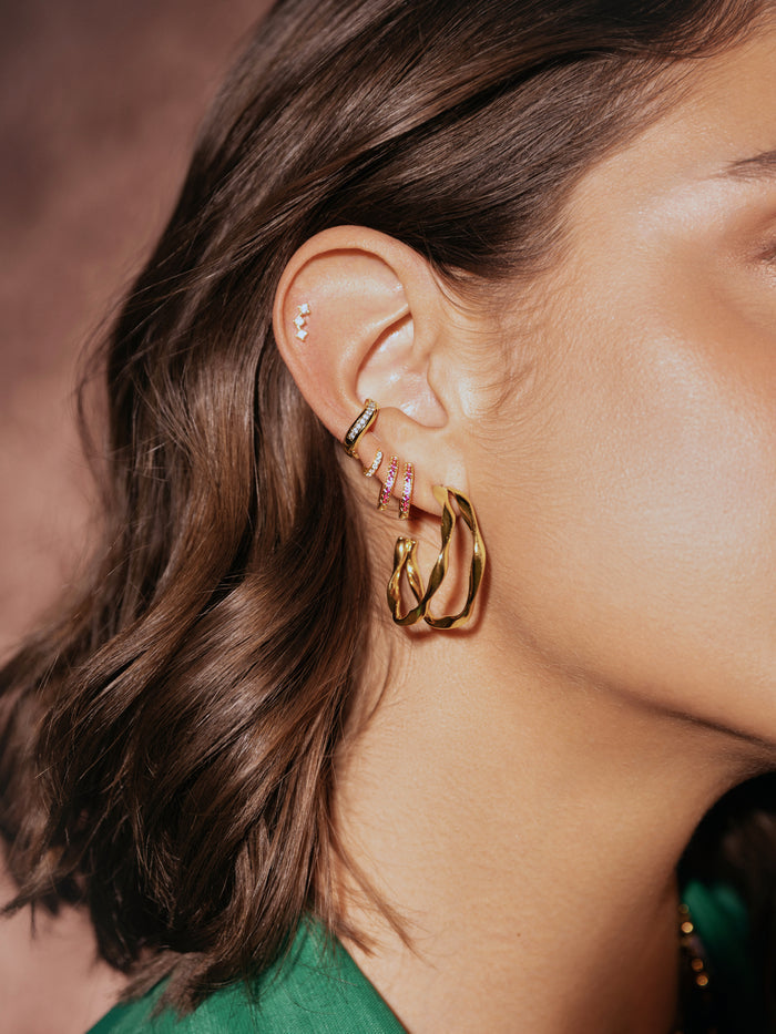 Pendientes Aro Raspberry Baño Oro