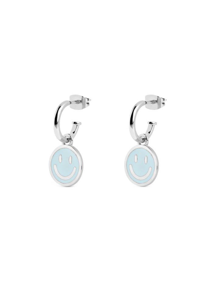 Pendientes Aro Smiley Sky Enamel
