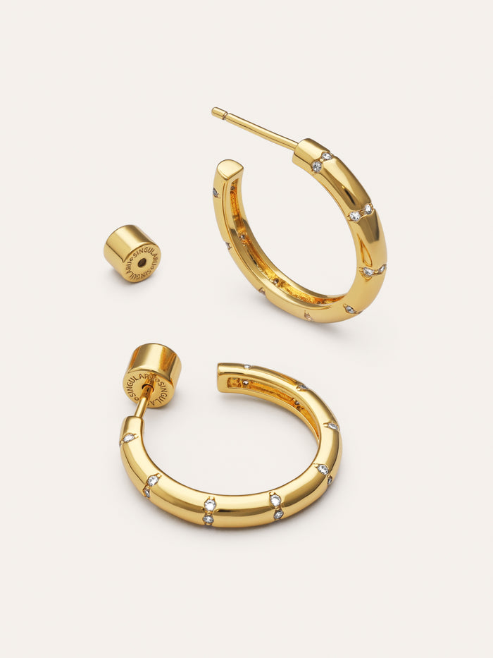 Pendientes Aro Starla Sparks M Baño Oro