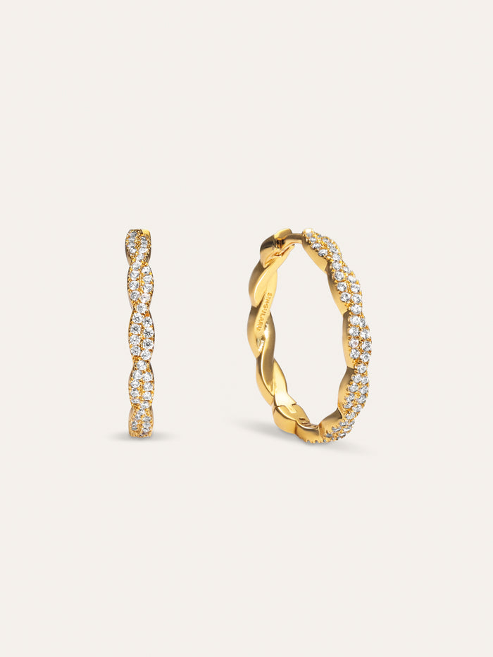 Pendientes Aro Tressia Spark Baño Oro