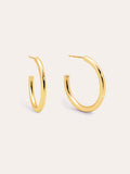 Pendientes Aro Tube Acero Baño Oro