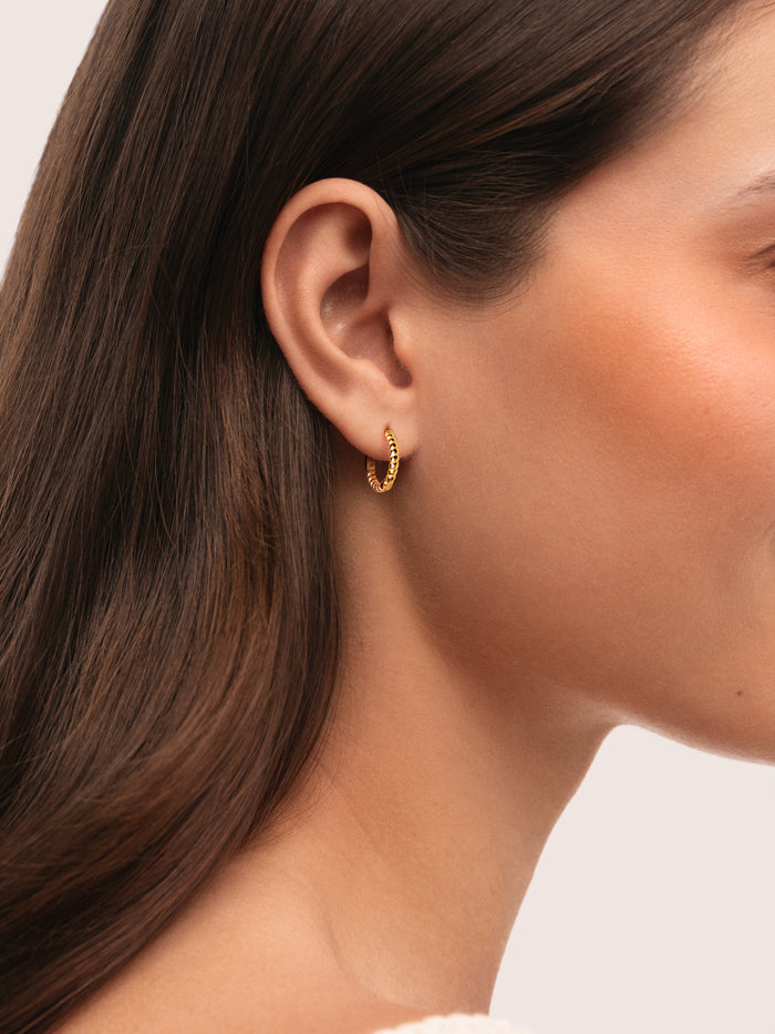 Pendientes Aro Twist Acero Baño Oro
