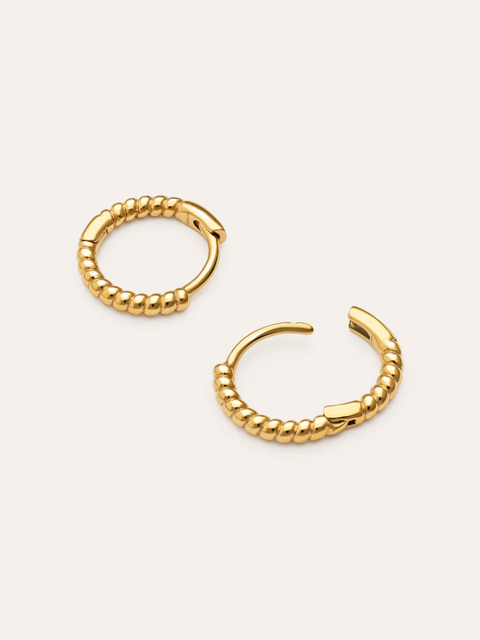 Pendientes Aro Twist Acero Baño Oro