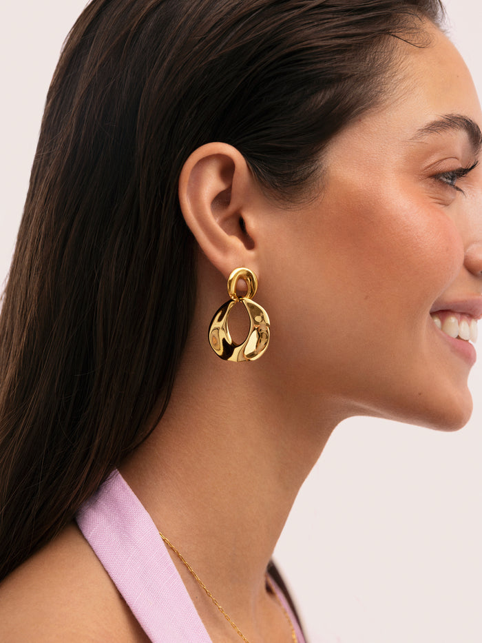 Pendientes Azores Sister Acero Baño Oro