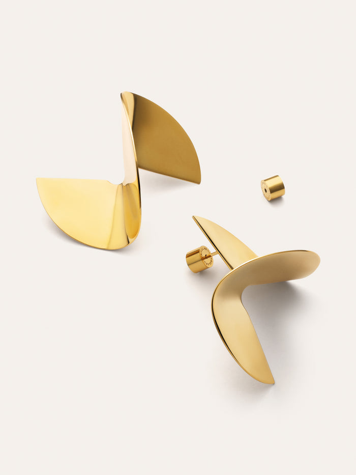 Pendientes Big Swirl Acero Baño Oro