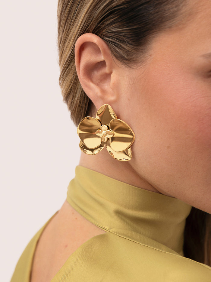 Pendientes Botanic Acero Baño Oro