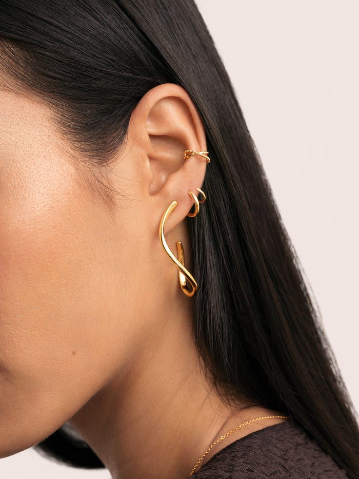 Pendientes Brisa Acero Baño Oro