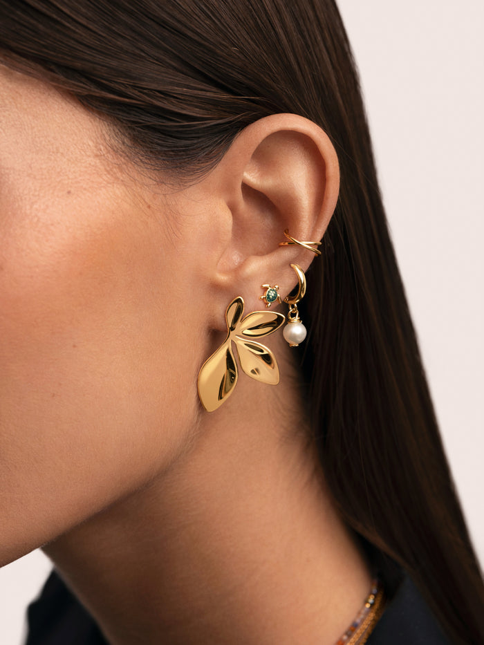 Pendientes Camila Acero Baño Oro