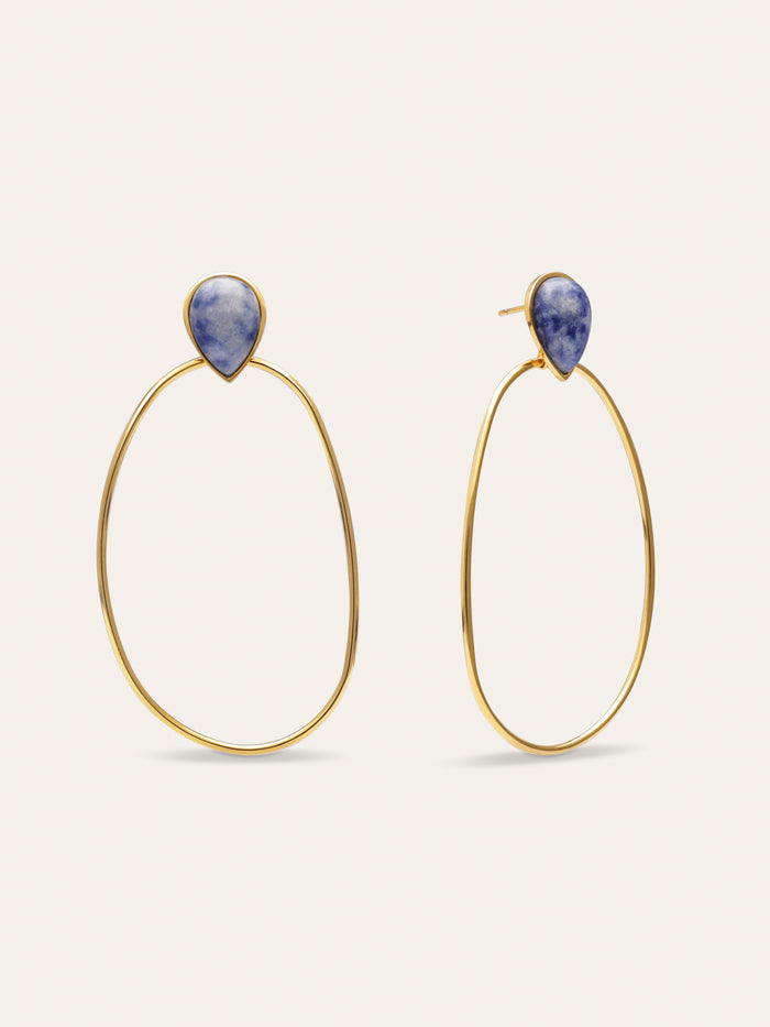 Pendientes Catalina Oval Acero Baño Oro