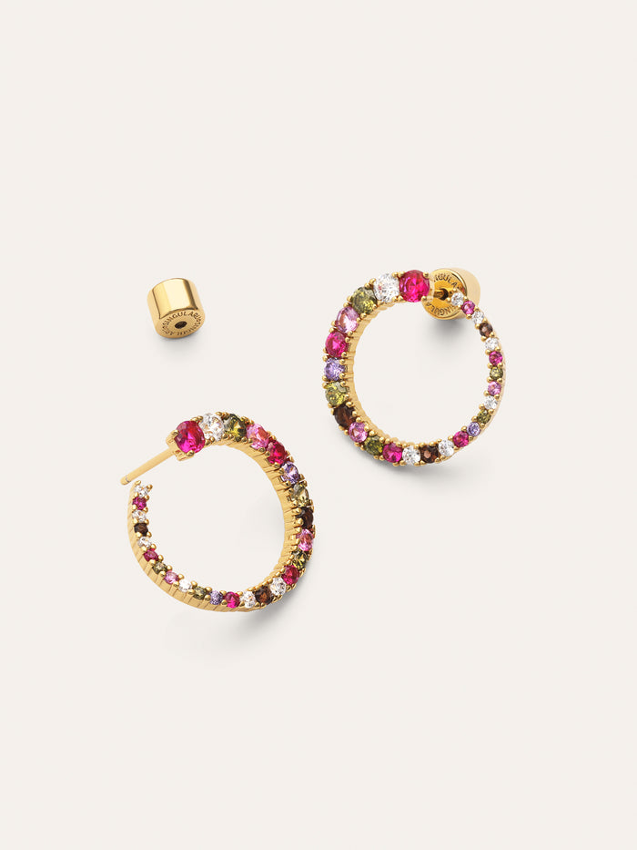 Pendientes Circle Estelar Baño Oro