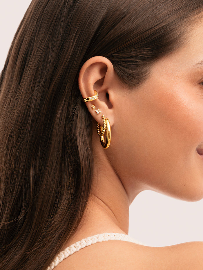 Pendientes Dana Dots Acero Baño Oro