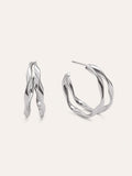 Pendientes Doble Organic River Acero
