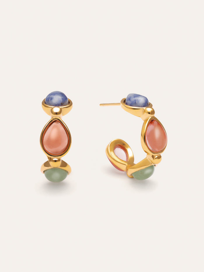 Pendientes Gota Stones Acero Baño Oro