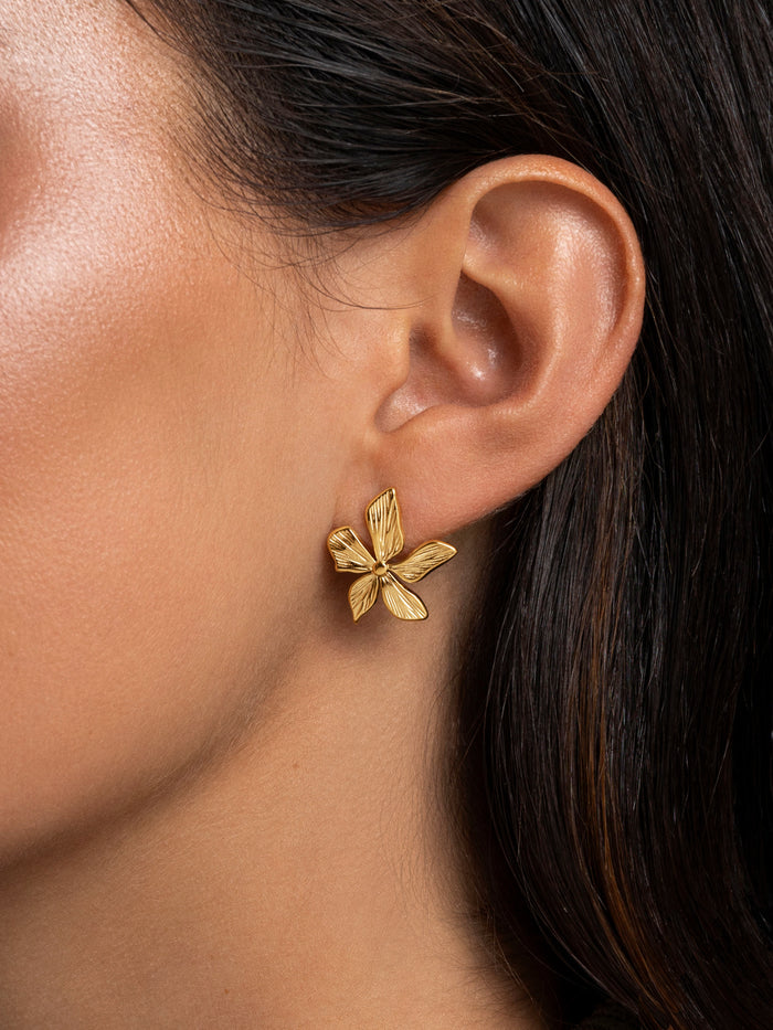 Pendientes Jasmine Acero Baño Oro