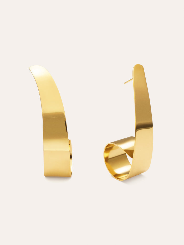 Pendientes Long Caracola Acero Baño Oro