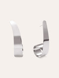 Pendientes Long Caracola Acero