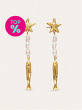 Pendientes Long Costa Acero Baño Oro