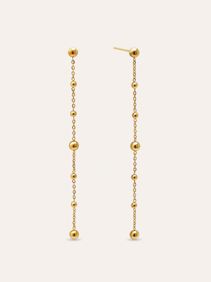 Pendientes Long Drop Bomb Acero Baño Oro