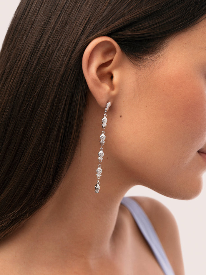 Pendientes Long Mar Acero