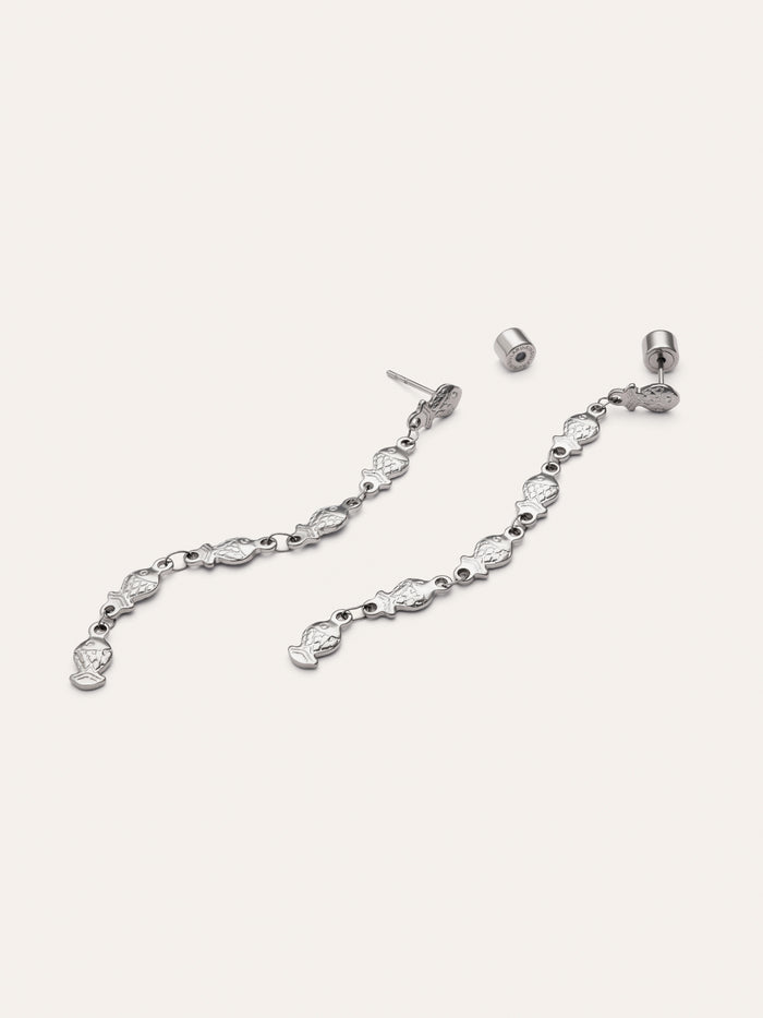 Pendientes Long Mar Acero