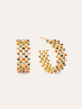 Pendientes Mini Bomb Enamel Acero Baño Oro