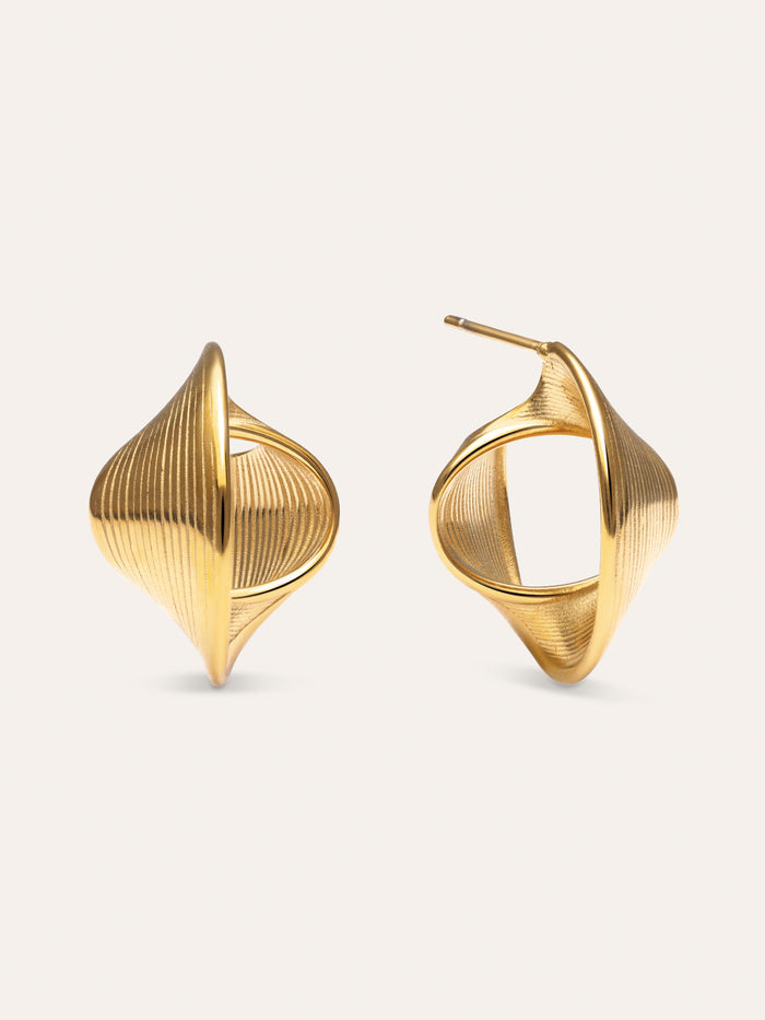 Pendientes Mini Infinito Acero Baño Oro