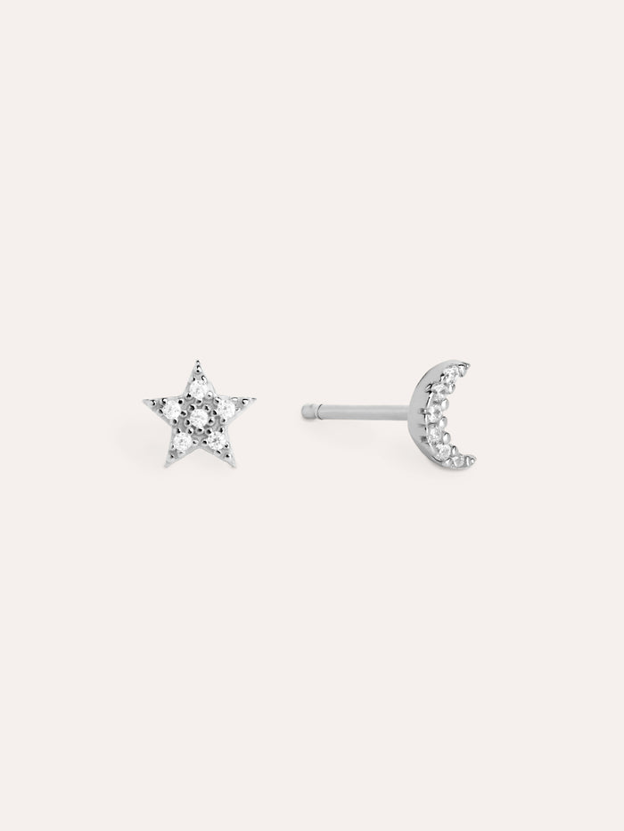 Pendientes Moon & Star Plata