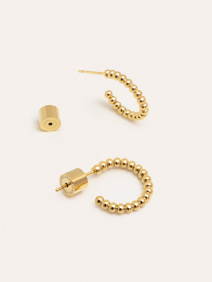 Pendientes Pebble Dots S Acero Baño Oro