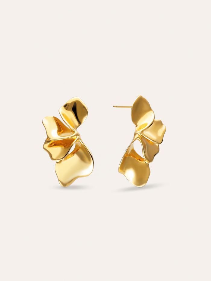 Pendientes Petal Acero Baño Oro