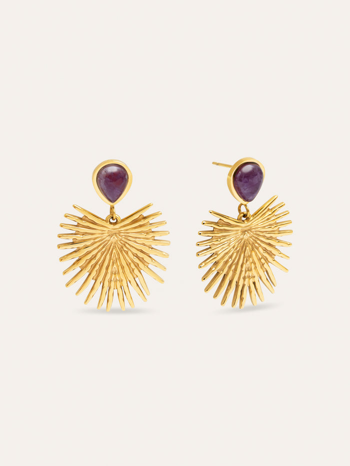 Pendientes Purple Catalina Acero Baño Oro