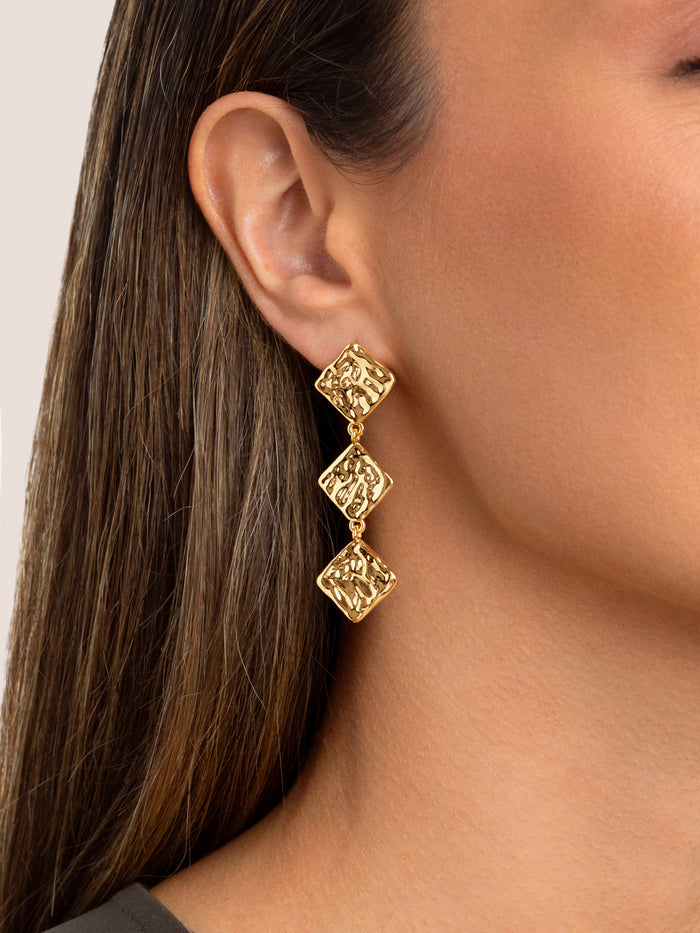 Pendientes Rhomb Baño Oro