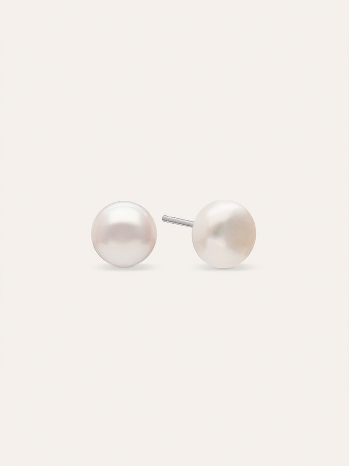 Pendientes Single Pearl Acero