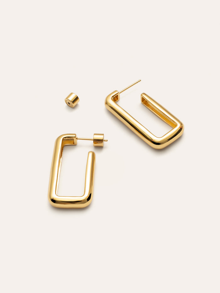 Pendientes Single Pipe Baño Oro