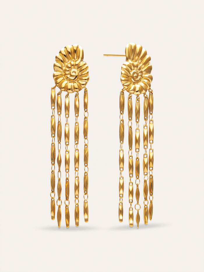 Pendientes Zafira Shells Acero Baño Oro