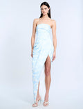 Pleat Bodice Wrap Skirt Gown